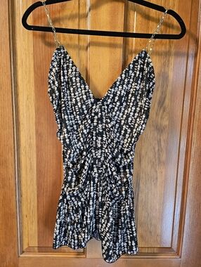 Venus Black & Tan Chain Spaghetti Strap Top
